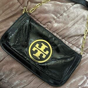 Tory Burch Black Patent Leather Shoulder Bag